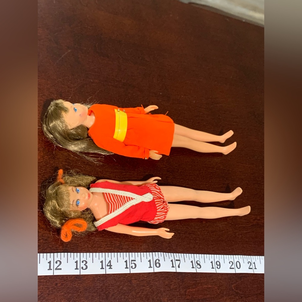 1963 Mattel Barbie Skipper Red Hair Straight Leg Doll Original Red Swim Suit - Picture 4 of 16